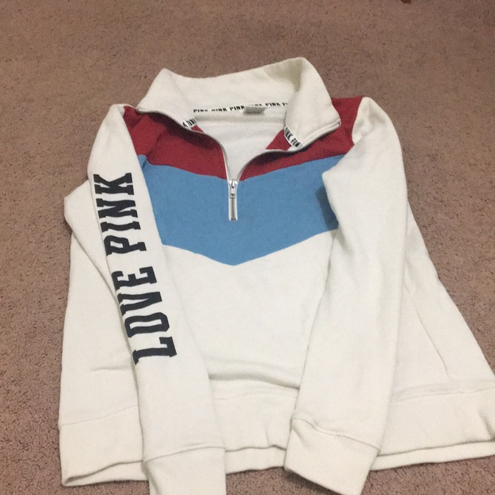 Pink VS Half Zip Red White And Blue